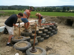 pounding tires
